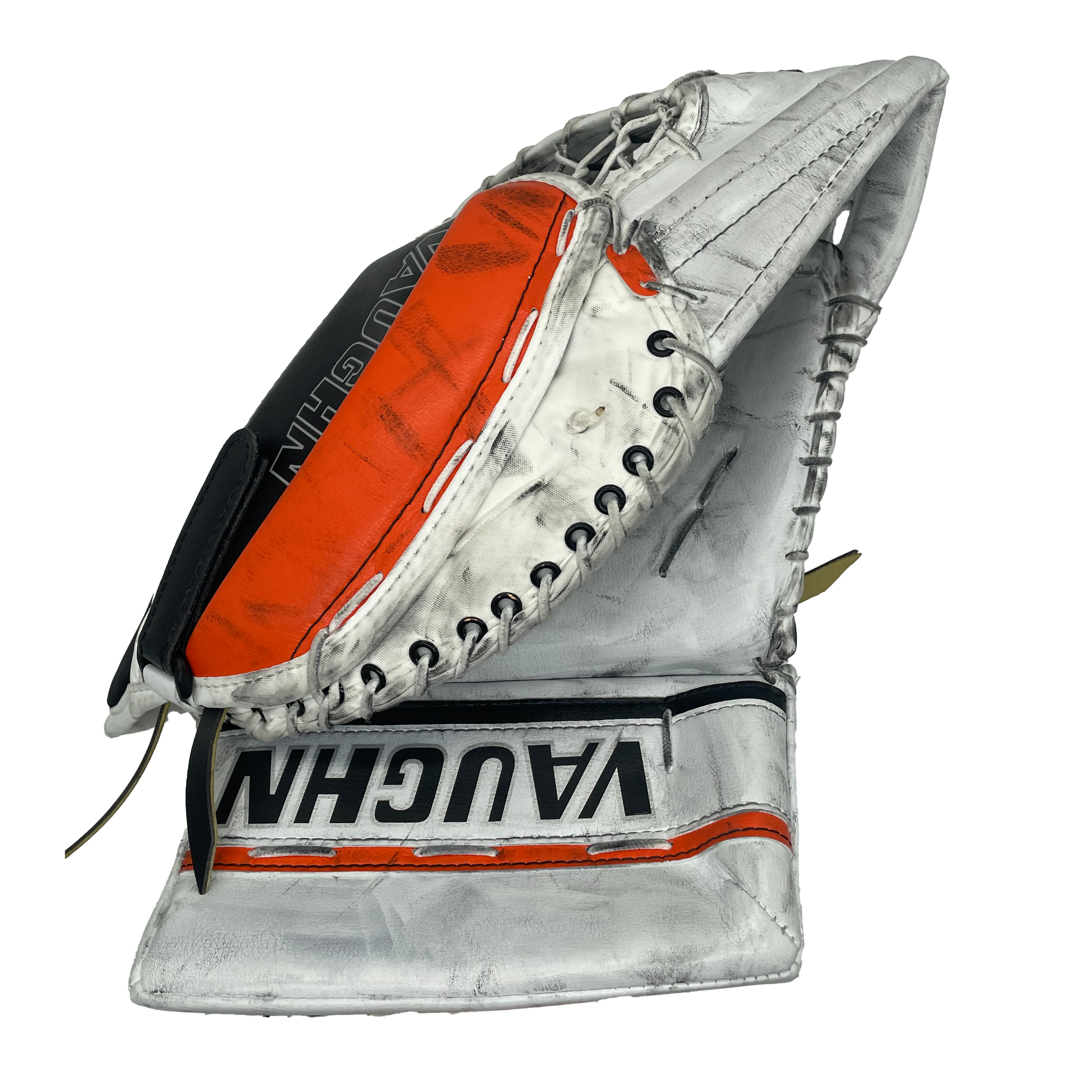 Vaughn V6 2000 Pro - Gant de gardien droitier Pro Stock d'occasion (blanc/orange)